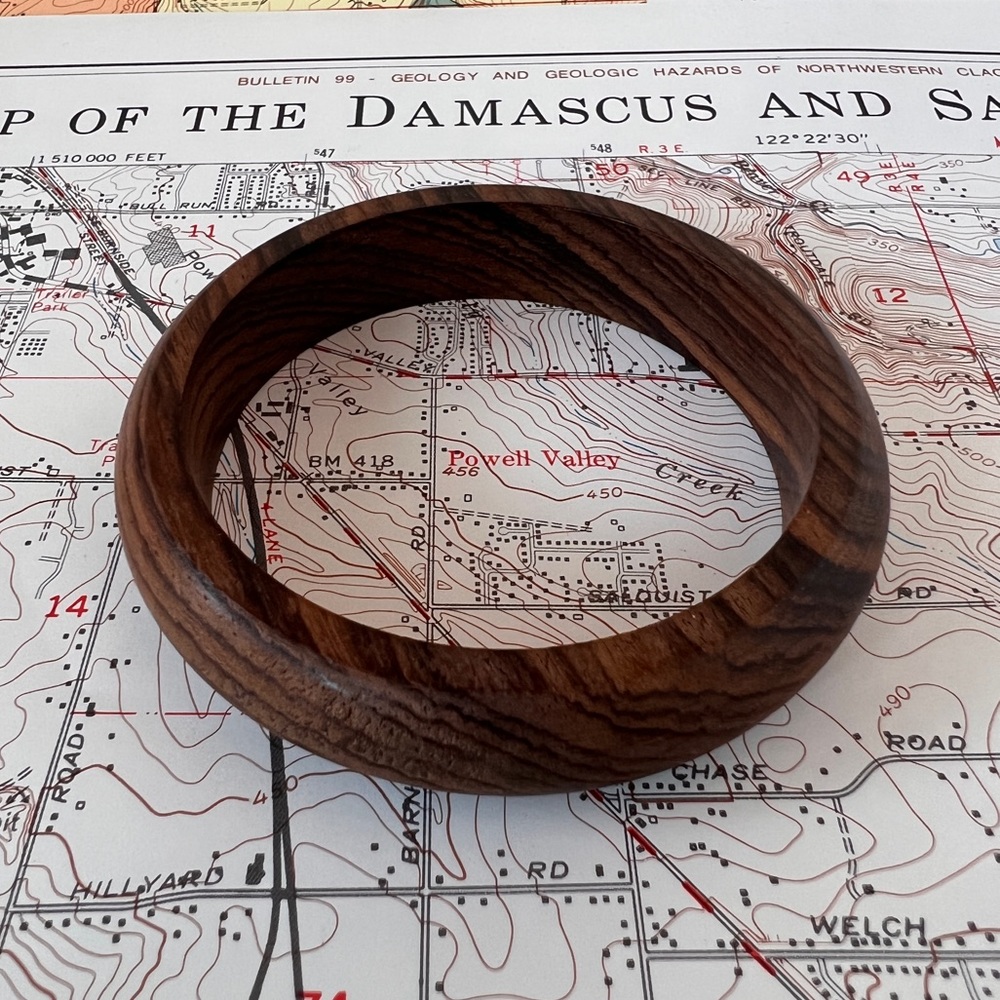 Vintage wood bangle bracelet